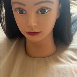 Realistic Mannequin Head with Long Black Hair